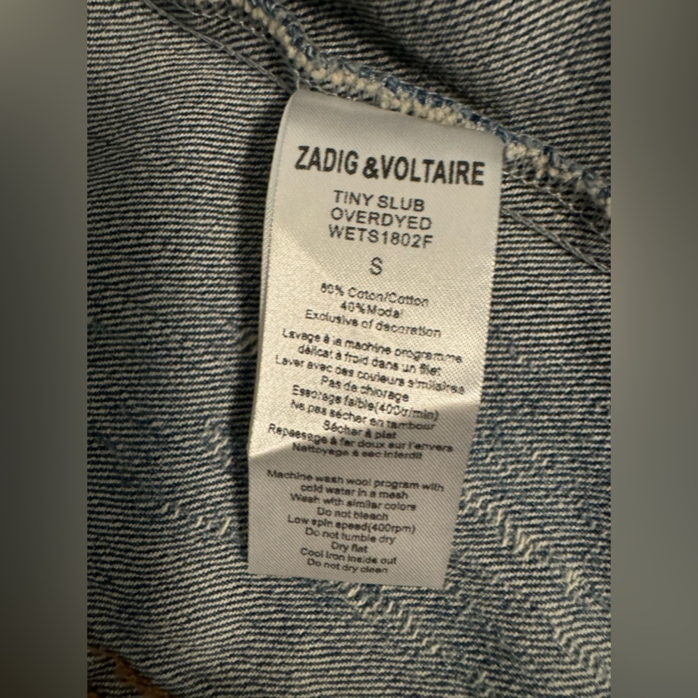 Zadig & Voltaire - RARE Kioky Tattoo embroidered denim jean jacket - Picture 15 of 16